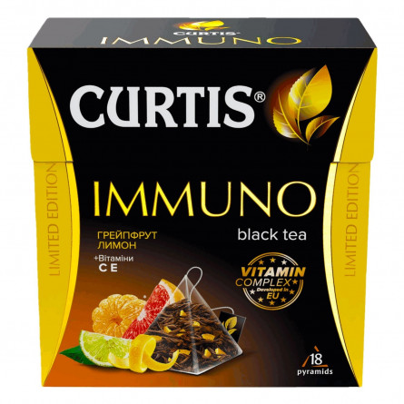 Чай чорний Curtis Immuno Грейпфрут та лимон у пірамідках 18шт 32,4г slide 7