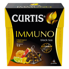 Чай чорний Curtis Immuno Грейпфрут та лимон у пірамідках 18шт 32,4г mini slide 7