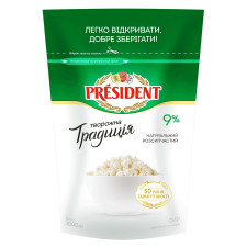 Сир кисломолочний President Творожна традиція 9% 1кг mini slide 1