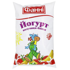 Йогурт Фанні полуниця-банан 1% 870г mini slide 2