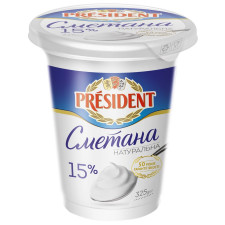 Сметана President 15% 325г mini slide 2