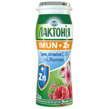 Напиток кисломолочный йогуртный Лактония Imun+Zn Малина-эхинацея 1,5% 100г mini slide 2