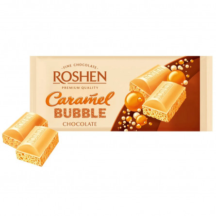 Шоколад Roshen пористий білий карамель 80г slide 1