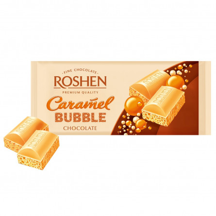 Шоколад Roshen пористий білий карамель 80г slide 2