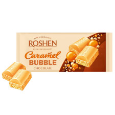 Шоколад Roshen пористий білий карамель 80г mini slide 2