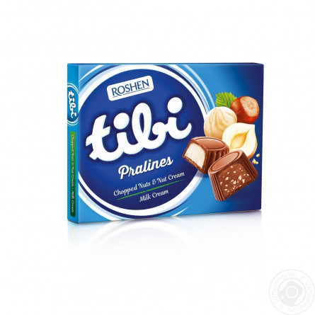 Цукерки Рошен Tibi Pralines Chopped nuts&Nut cream Milk cream 117г slide 1