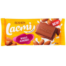 Шоколад Roshen Lacmi молочний з цілим мигдалем 90г mini slide 2