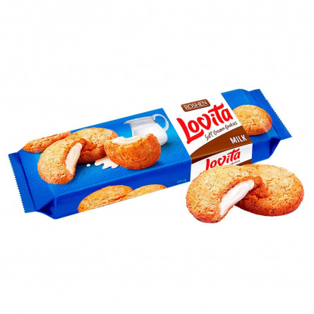 Печиво Roshen Lovita Soft Cream з молочною начинкою 127г slide 1