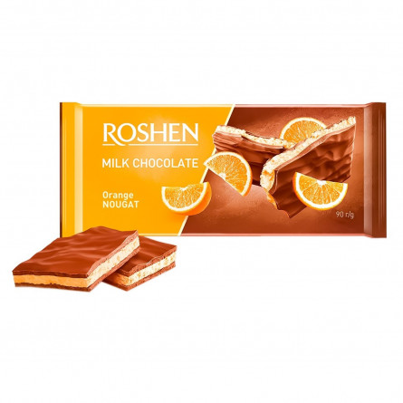 Шоколад молочний Roshen з апельсиновою нугою 90г slide 1