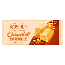 Шоколад белый Roshen пористый карамельный 80г mini slide 1