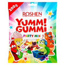Цукерки Roshen Yummi Gummi Party mix 200г mini slide 1