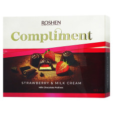 Цукерки Roshen Compliment з полунично-молочною начинкою 120г mini slide 2