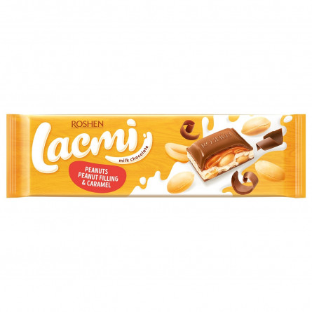 Шоколад молочный Roshen Lacmi с арахисом и карамельно-арахисовой начинкой 295г slide 2