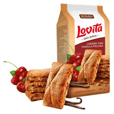 Печенье Roshen Lovita сдобное с вишнево-ванильной начинкой 168г mini slide 2