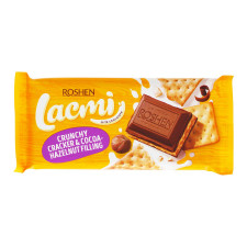 Шоколад молочний Roshen Lacmi з какао-горіховою начинкою та крекером 110г mini slide 2