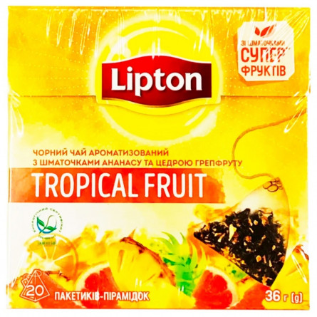 Чай черный Lipton Tropical Fruit с ананасом и грейпфрутом 20шт*1,8г slide 4