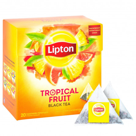 Чай чорний Lipton Tropical Fruit з ананасом та грейпфрутом 20шт*1,8г slide 5