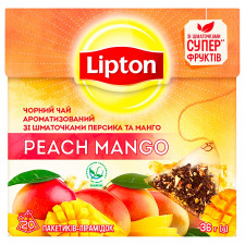 Чай чорний Lipton Peach Mango у пірамідках 20шт*1,8г mini slide 5