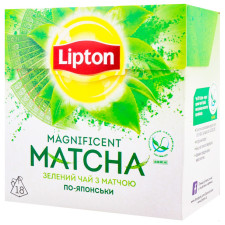 Чай Lipton Magnificent Matcha зелений з екстрактом матча 18шт*1,5г mini slide 1
