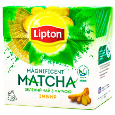Чай зелений Lipton Magnificent Matcha з коренем імбиру 18шт*1,5г mini slide 1