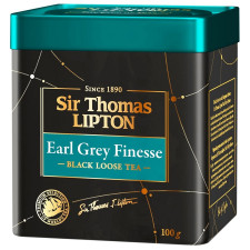 Чай чорний Lipton Sir Thomas Earl Grey Finesse з ароматом бергамота 100г mini slide 1