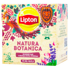 Чай зелений байховий Lipton Natura Botanica з лавандою м'ятою та пелюстками троянд в пакетиках 20шт*1,8г mini slide 1