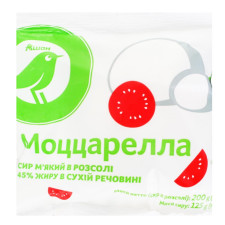 Моцарела Ашан сир м'який в розсолі 45% 125г mini slide 1