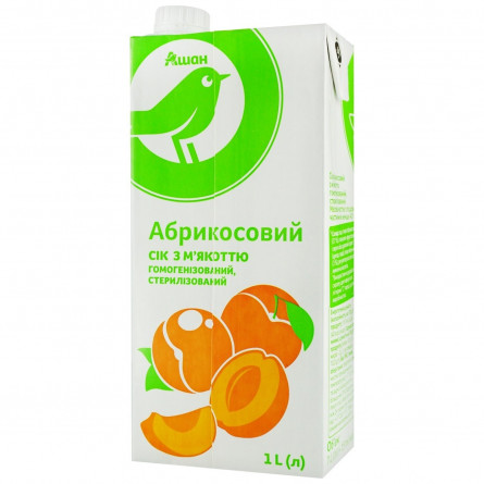 Сок Ашан Абрикосовый с мякотью 1л slide 1