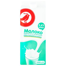 Молоко Ашан пастеризоване 2,6% 1500г mini slide 2