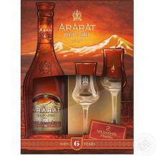 Набір бренді Ararat Ani вірменське 6 років 40% 0,7л + 2 бокали mini slide 1