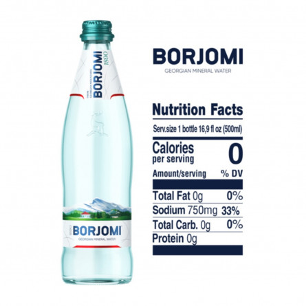 Вода минеральная Borjomi сильногазированная стекляная бутылка 0,5л slide 3