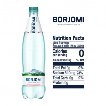 Вода минеральная Borjomi сильногазированная пластиковая бутылка 1л slide 2