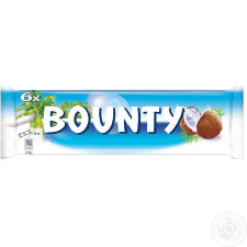 Батончик Bounty в молочно-шоколадній глазурі з кокосовою начинкою 6шт 171г mini slide 1