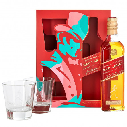 Виски Johnnie Walker Red Label 40% 700мл + 2 стакана в коробке slide 3