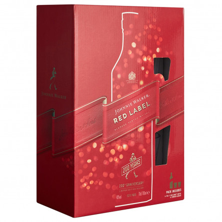 Віскі Johnnie Walker Red Label 40% 0,7л + 2 склянки в подарунковій коробці slide 2