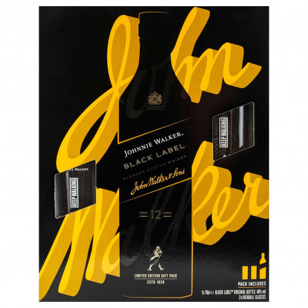Виски Johnnie Walker Black Label 40% 0,7л + 2 стакана slide 2