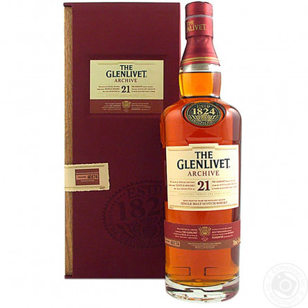 Виски The Glenlivet 21 год 43% 0,7л в подарочной деревяной упаковке slide 1