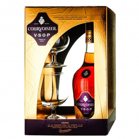 Коньяк Courvoisier VSOP 6-10 лет выдержки 40% 0,7л + 2 бокала slide 1