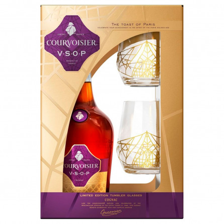 Коньяк Courvoisier VSOP 6-10 лет выдержки 40% 0,7л + 2 бокала slide 2