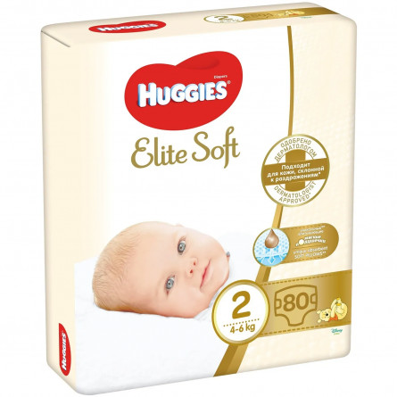 Підгузки Huggies Elite soft 4-6кг 80 шт slide 1