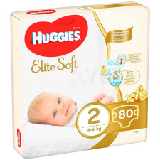 Подгузники Huggies Elite soft 4-6кг 80 шт mini slide 2