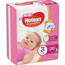 Підгузники Huggies Ультра Комфорт Girl 3 5-9кг 20шт mini slide 1