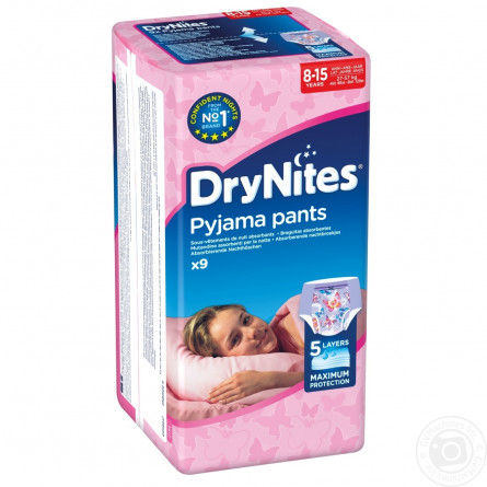 Нічні трусики-підгузники Huggies DryNites для дівчаток 8-15років 9шт slide 2