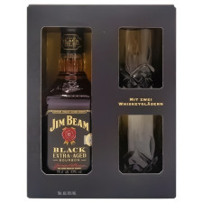 Бурбон Jim Beam Black 43% 0,7л + 2 склянки mini slide 2