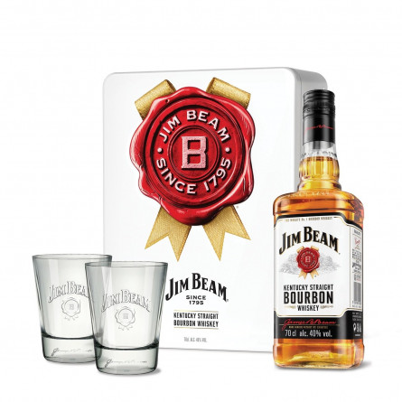 Віскі Jim Beam White 4 роки 40% 0.7л + 2 бокала slide 1