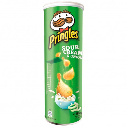 Чипсы Pringles картофельные со вкусом сметаны и лука 165г slide 1
