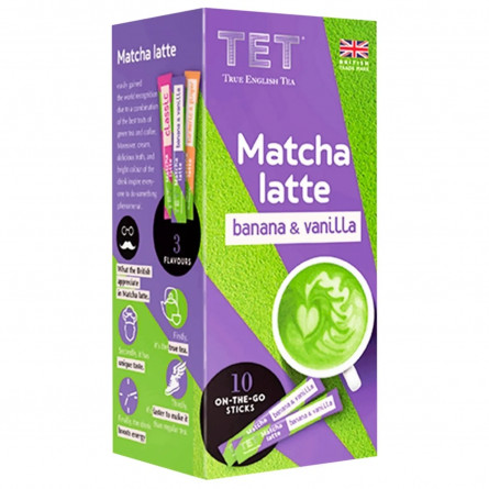 Напій ТЕТ matcha latte на основі зеленого чаю банан з ароматом ванілі 10шт*10г slide 4
