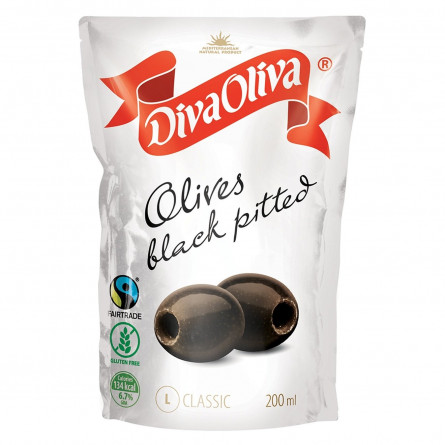 Маслины черные Diva Oliva без косточки 200мл slide 1