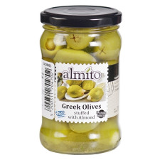 Оливки Almito зеленые грецкие фаршированные миндалем 320мл mini slide 1