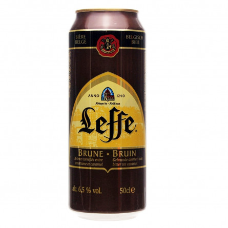 Пиво Leffe Brune темное ж/б 6,5% 0,5л slide 1